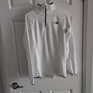The North Face White Half-Zip Pullover with Black Trim